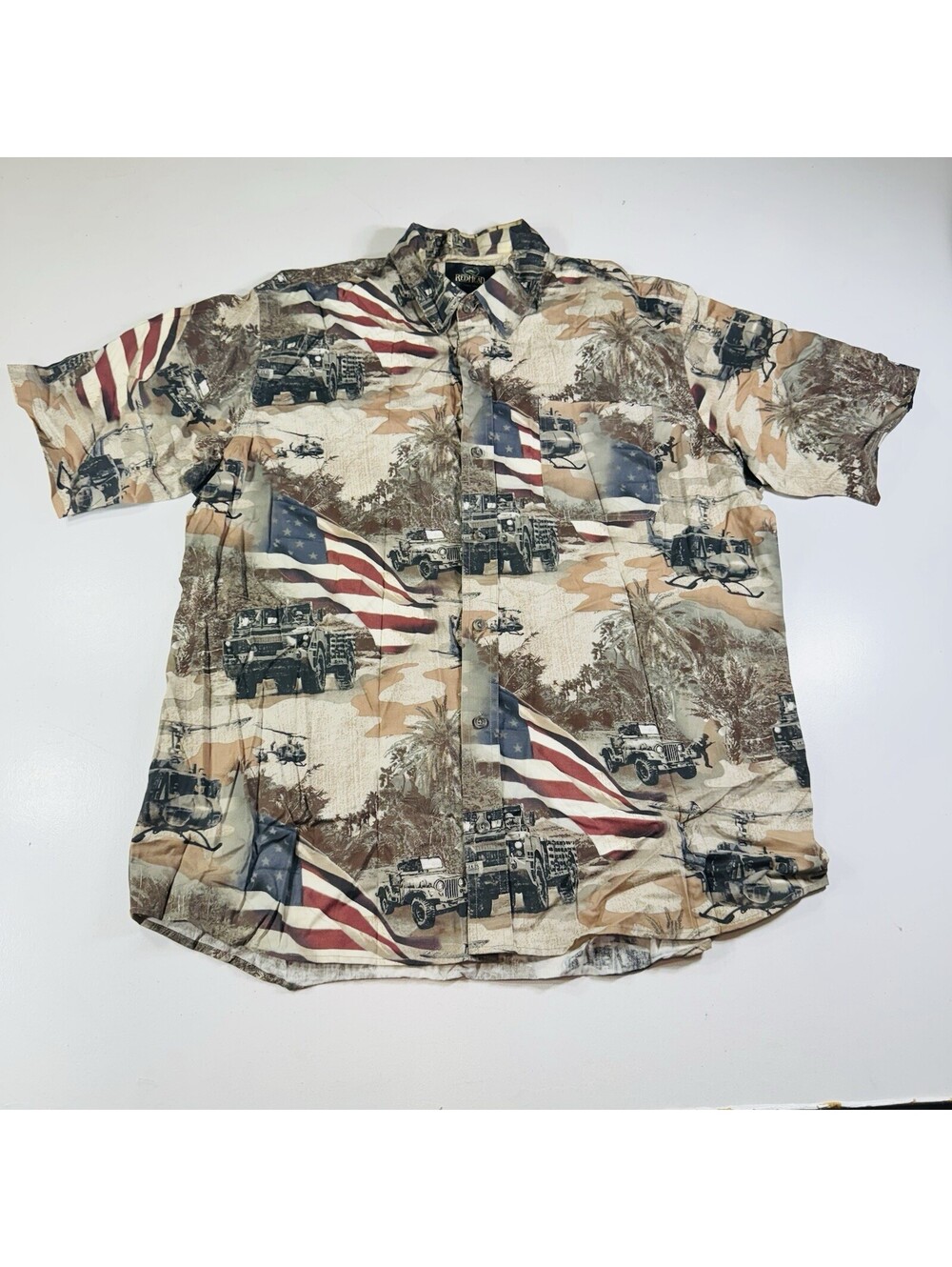 Red Head Shirt USA Military All Over Shirt Sleeve Men’s Size XL